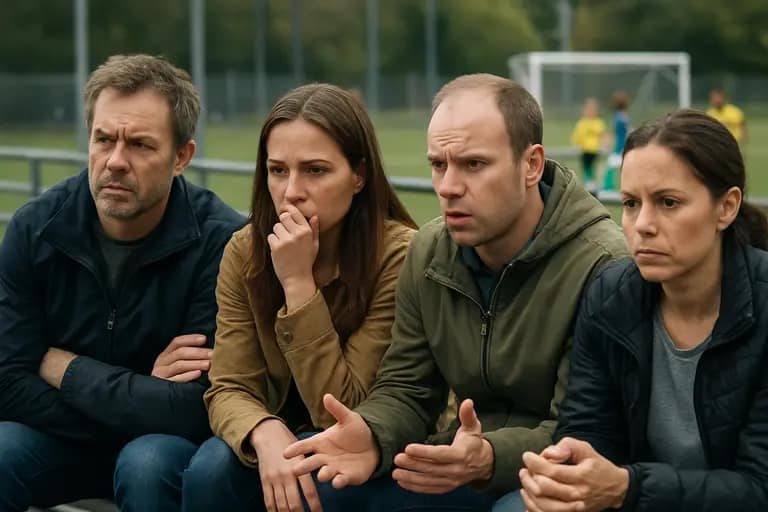 Coach reviewing attendance notes after a youth soccer training session